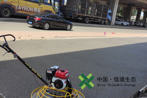 吉林長春透水混凝土項目案例，位于吉林省長春市寬城區123路！